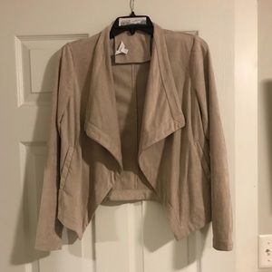 BB Dakota Faux Suede Draped Jacket